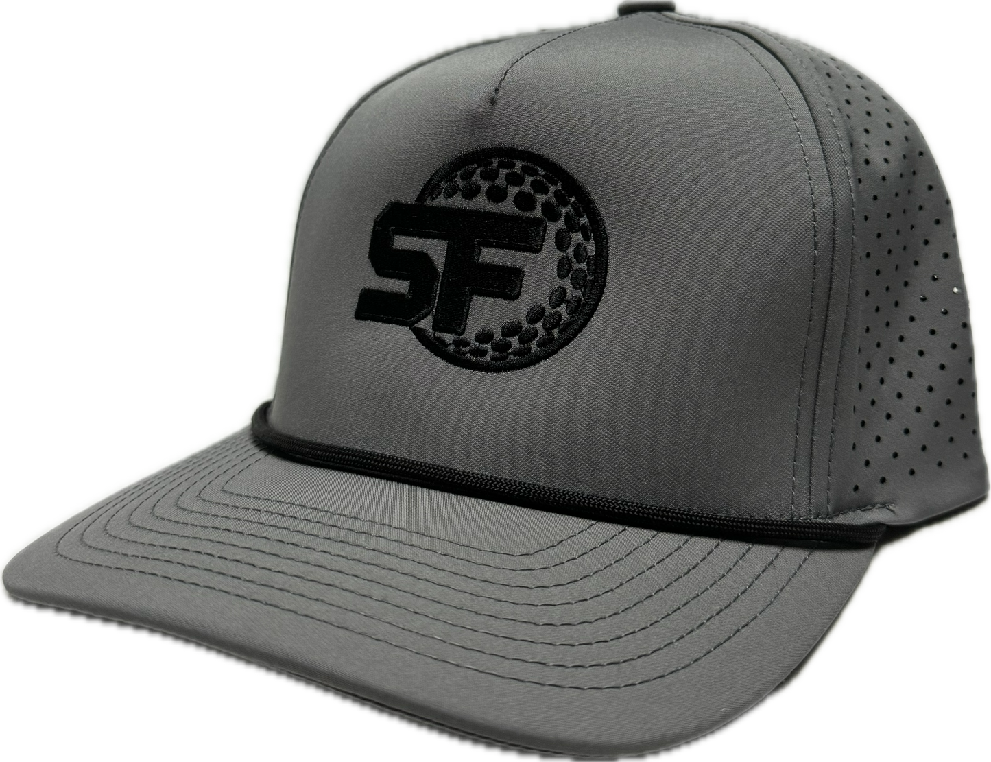 On the Course Snapback- Grey/Black Rope