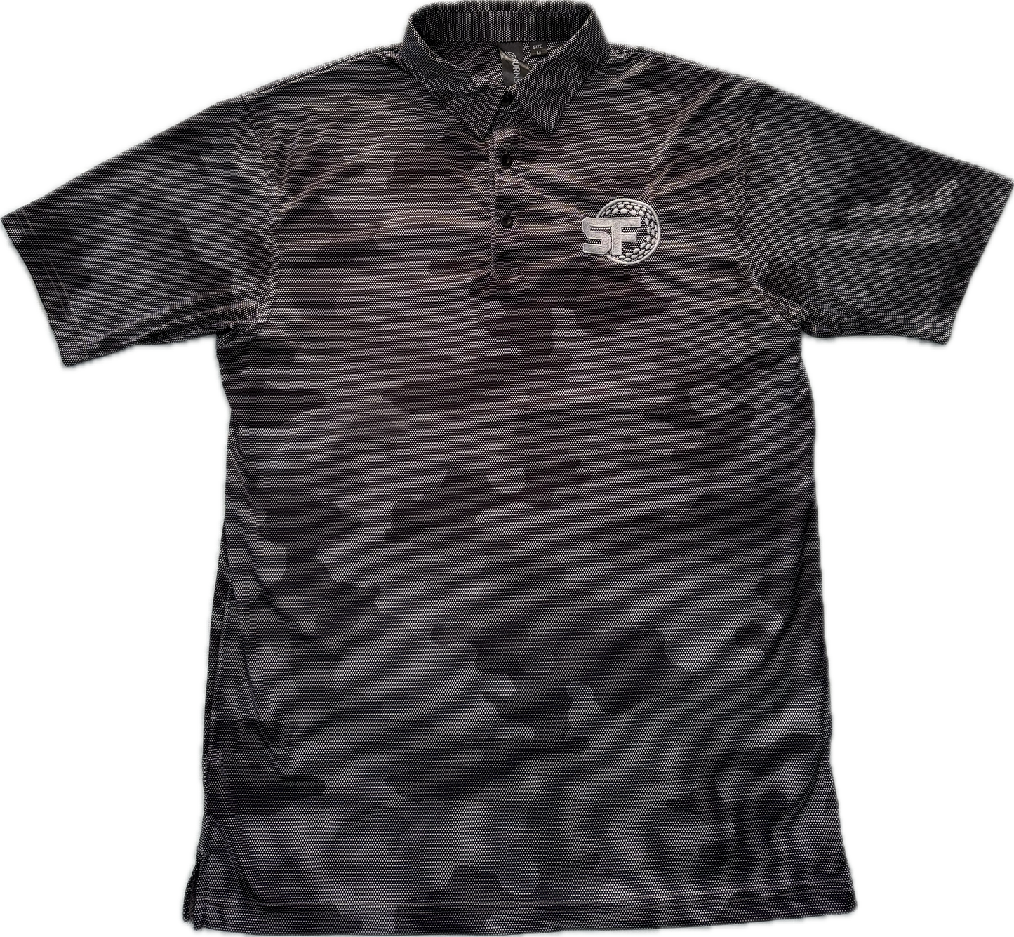 On the Course Polo- Black/Grey Camo